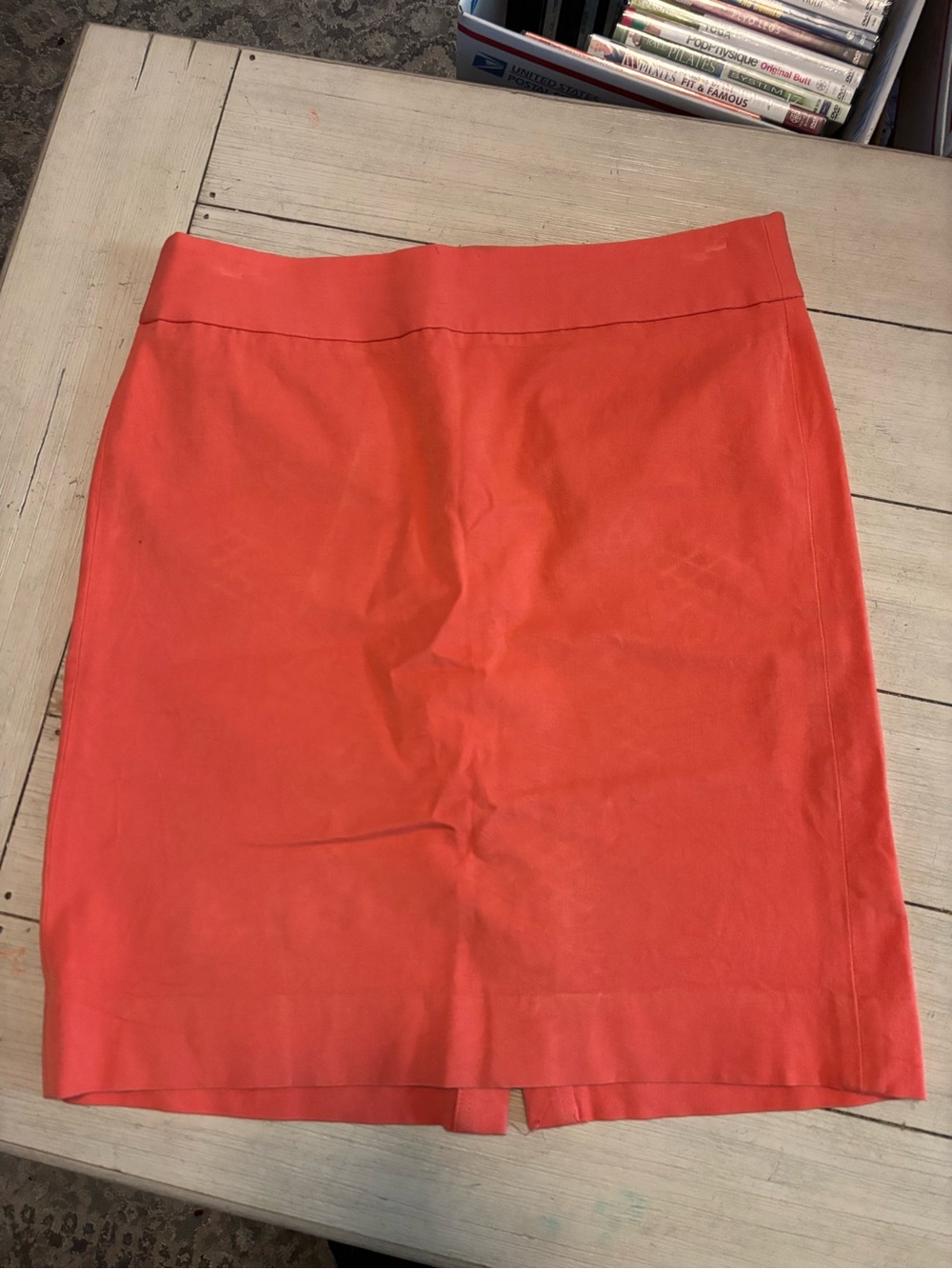 Banana Republic Coral Orange Pencil Skirt Womens Size 12 Career Office Stretch